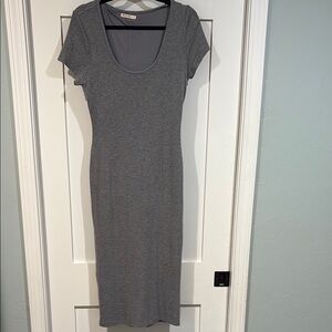 Marine Layer Charcoal Gray Midi Dress